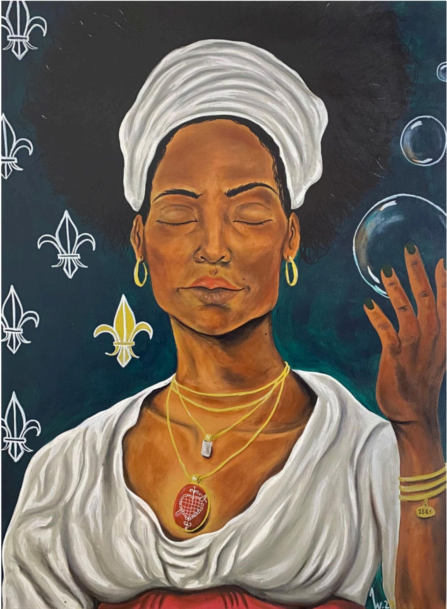 Marie Laveau, 30 × 40 in, Acrylic on canvas, 2023